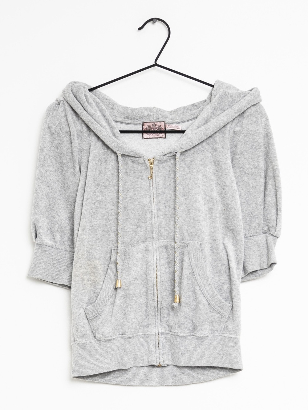vintage Juicy Couture heather grey terry-cloth zip-up hoodie. Size S